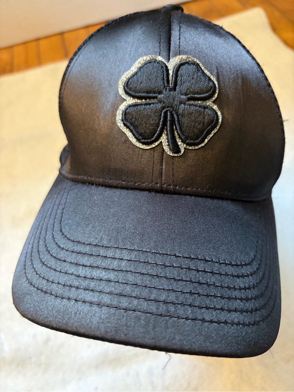 Black Clover Lucky Baseball Cap with Four-Leaf Clover Patch